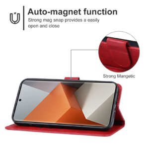 Tel1 Xiaomi Redmi Note 13 Pro Plus 5G Wallet Θήκη Βιβλίο - Red