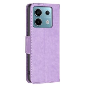 Tel1 Xiaomi Redmi Note 13 Pro 4G / Xiaomi Poco M6 Pro 4G Butterflies Embossing Θήκη Βιβλίο - Purple