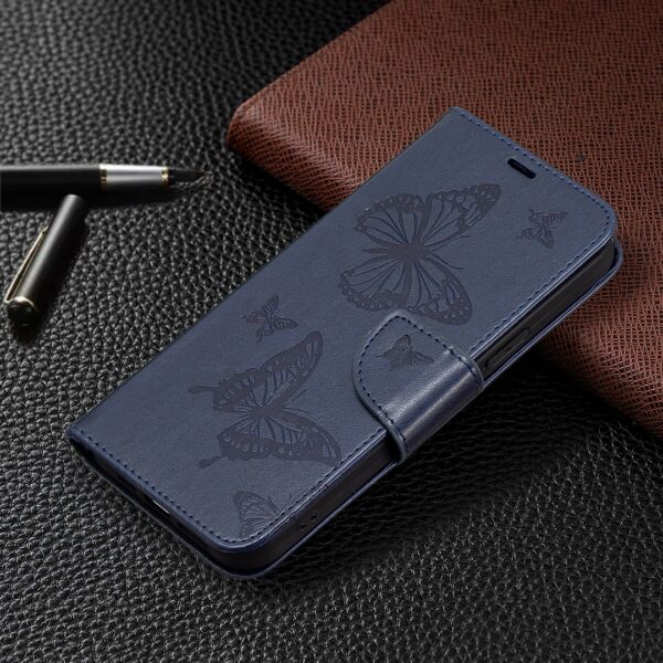 Tel1 Xiaomi Redmi Note 13 Pro 4G / Xiaomi Poco M6 Pro 4G Butterflies Embossing Θήκη Βιβλίο - Blue