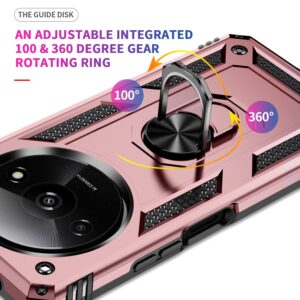 Forcell Xiaomi Redmi A3 Ring Holder Σκληρή Θήκη - Rose Gold