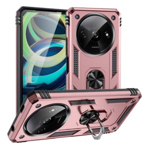 Forcell Xiaomi Redmi A3 Ring Holder Σκληρή Θήκη - Rose Gold