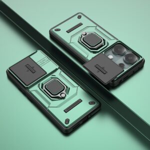 Forcell Xiaomi Redmi Note 13 Pro 4G / Xiaomi Poco M6 Pro 4G Sliding Camshield Θήκη Σκληρή - Green