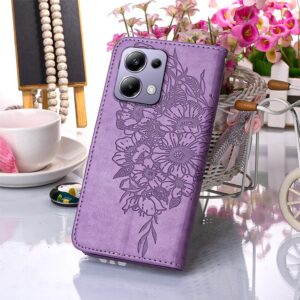 Tel1 Xiaomi Redmi Note 13 Pro 4G/ Xiaomi Poco M6 Pro 4G Embossed Butterfly Θήκη Βιβλίο -Purple