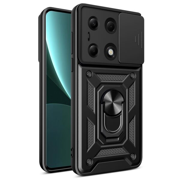 Forcell Xiaomi Redmi Note 13 Pro 4G/ Xiaomi Poco M6 Pro 4G Sliding Camshield Θήκη Σκληρή - Black