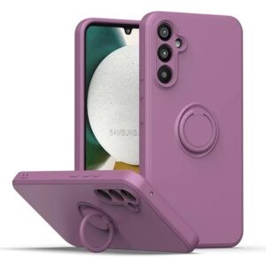 Forcell Samsung Galaxy A15 5G / A15 4G Metal Ring Holder Θήκη Σιλικόνης - Purple