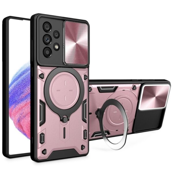 Forcell Samsung Galaxy A33 5G Camshield Magnetic Holder Θήκη Σκληρή - Pink