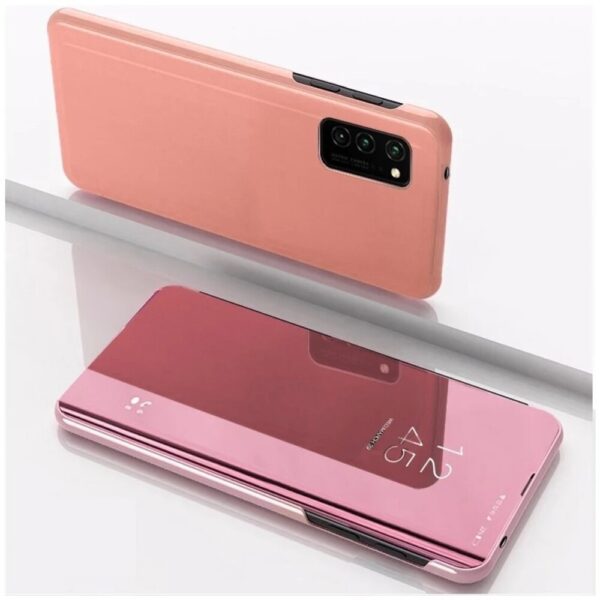 Tel1 Samsung Galaxy A32 4G Plated Mirror Horizontal Flip Θήκη Βιβλίο - Rose Gold