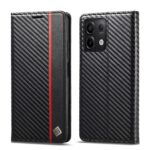 LC.IMEEKE Xiaomi Redmi Note 13 Pro 5G Carbon Fiber Texture Flip Θήκη Βιβλίο - Black