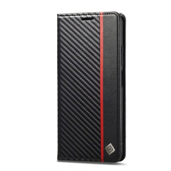 LC.IMEEKE Xiaomi Redmi Note 13 Pro 5G Carbon Fiber Texture Flip Θήκη Βιβλίο - Black