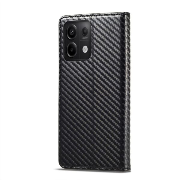 LC.IMEEKE Xiaomi Redmi Note 13 Pro 5G Carbon Fiber Texture Flip Θήκη Βιβλίο - Black