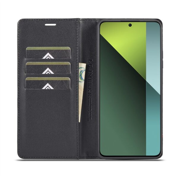 LC.IMEEKE Xiaomi Redmi Note 13 Pro 5G Carbon Fiber Texture Flip Θήκη Βιβλίο - Black