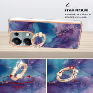 Forcell Xiaomi Redmi Note 13 Pro 4G/Poco M6 Pro 4G Electroplating Marble Pattern Θήκη Σιλικόνης - Purple