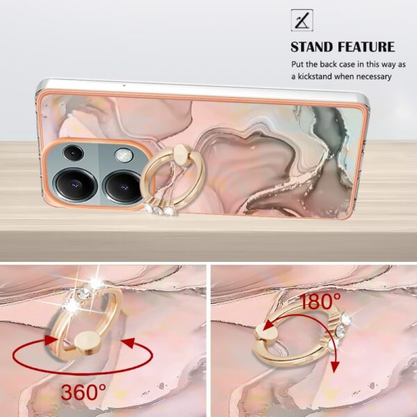 Forcell Xiaomi Redmi Note 13 Pro 4G/Poco M6 Pro 4G Electroplating Marble Θήκη Σιλικόνης - Rose Gold