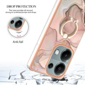 Forcell Xiaomi Redmi Note 13 Pro 4G/Poco M6 Pro 4G Electroplating Marble Θήκη Σιλικόνης - Rose Gold