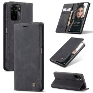 CaseMe 013 Xiaomi Redmi Note 10 4G / Note 10S / Xiaomi Poco M5s Multifunctional Horizontal Flip Θήκη Βιβλίο - Black