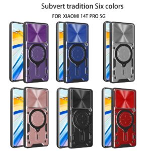 Forcell Xiaomi 14T Pro 5G Camshield Magnetic Holder Θήκη Σκληρή - Silver