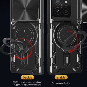 Forcell Xiaomi 14T 5G Camshield Magnetic Holder Θήκη Σκληρή - Pink