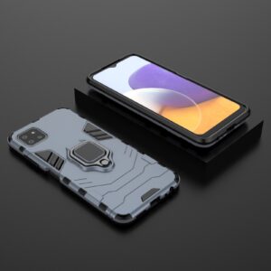 Forcell Samsung Galaxy A22 5G Shockproof Ring Hoder Θήκη Σκληρή - Blue