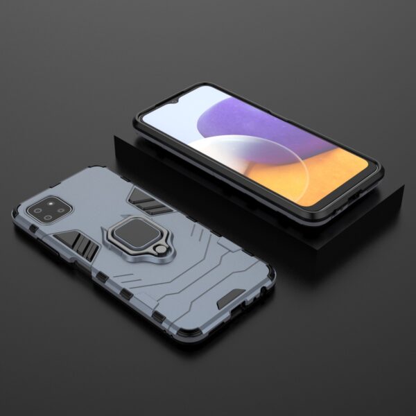 Forcell Samsung Galaxy A22 5G Shockproof Ring Hoder Θήκη Σκληρή - Blue