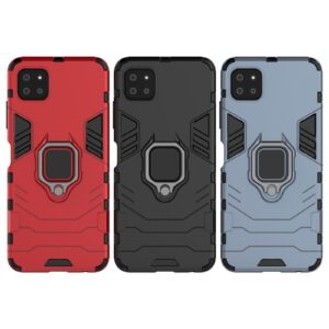 Forcell Samsung Galaxy A22 5G Shockproof Ring Hoder Θήκη Σκληρή - Blue