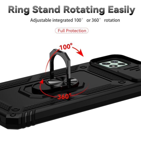 Forcell Samsung Galaxy A22 5G Sliding Camshield Holder Θήκη Σκληρή - Black