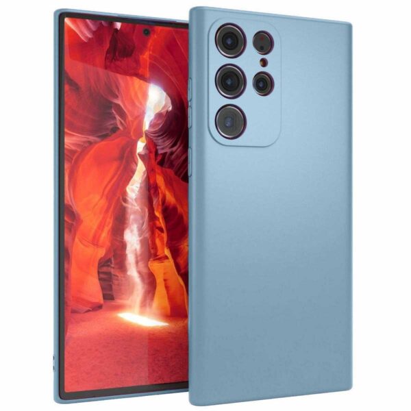 Forcell Samsung Galaxy S22 Ultra 5G Soft Touch Θήκη Σιλικόνης - Light Blue