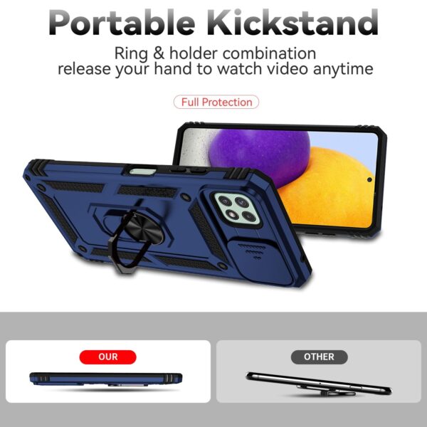 Forcell Samsung Galaxy A22 5G Sliding Camshield Holder Θήκη Σκληρή - Blue