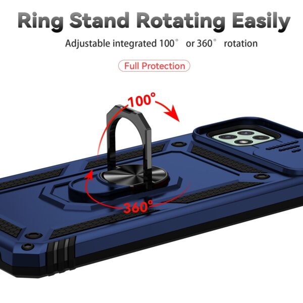 Forcell Samsung Galaxy A22 5G Sliding Camshield Holder Θήκη Σκληρή - Blue