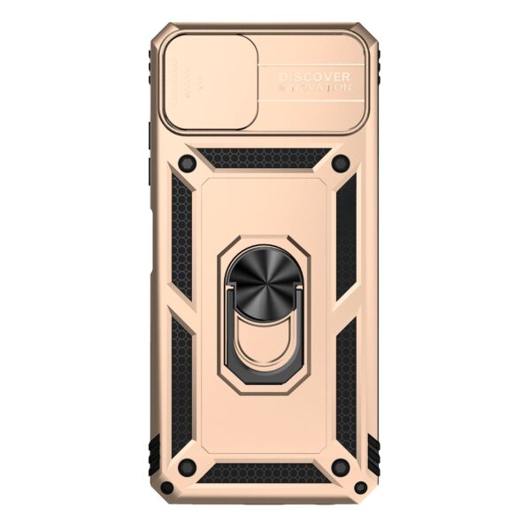 Forcell Samsung Galaxy A22 5G Sliding Camshield Holder Θήκη Σκληρή - Gold