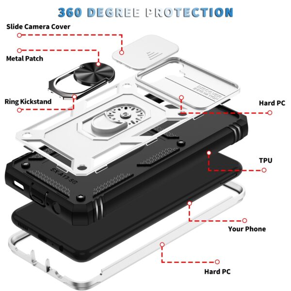 Forcell Samsung Galaxy A13 5G / 04s Sliding Camera Holder Θήκη Σκληρή - White