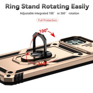 Forcell Samsung Galaxy A22 5G Sliding Camshield Holder Θήκη Σκληρή - Gold