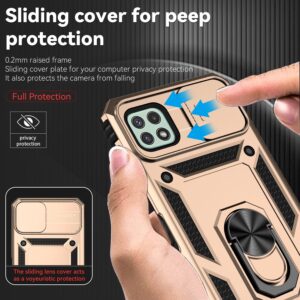Forcell Samsung Galaxy A22 5G Sliding Camshield Holder Θήκη Σκληρή - Gold