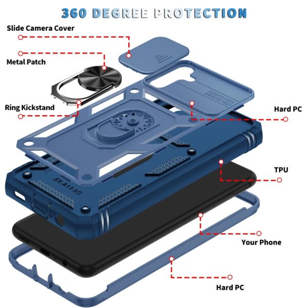 Forcell Samsung Galaxy A13 5G Sliding Camera Holder Θήκη Σκληρή - Blue