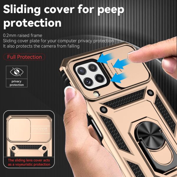 Forcell Samsung Galaxy A22 4G/ M32 4G Sliding Camshield Holder Θήκη Σκληρή - Gold