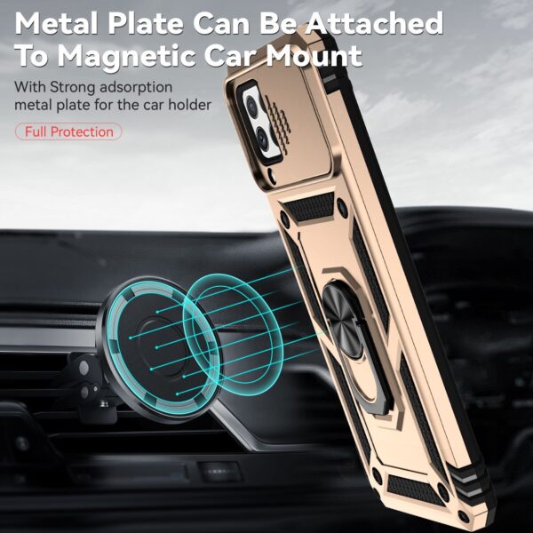 Forcell Samsung Galaxy A22 4G/ M32 4G Sliding Camshield Holder Θήκη Σκληρή - Gold