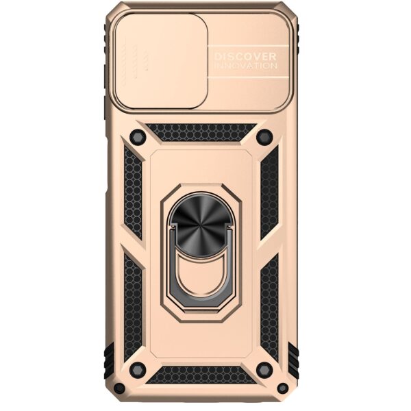 Forcell Samsung Galaxy A22 4G/ M32 4G Sliding Camshield Holder Θήκη Σκληρή - Gold