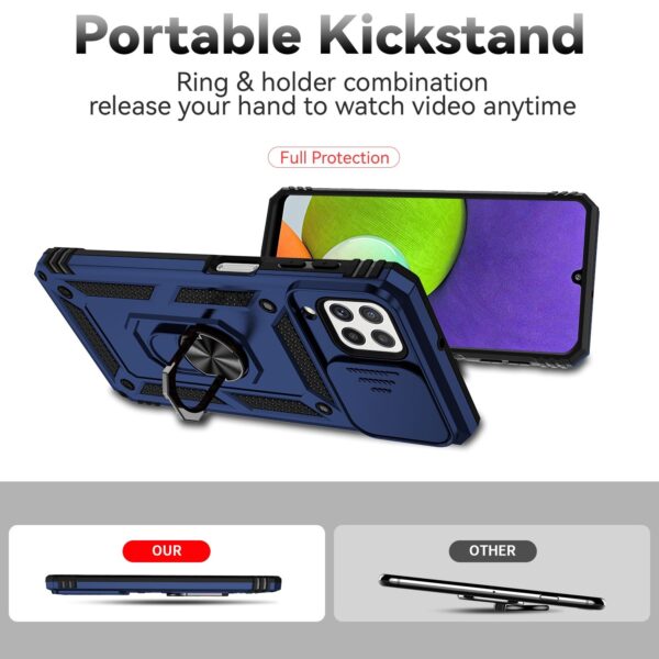 Forcell Samsung Galaxy A22 4G/ M32 4G Sliding Camshield Holder Θήκη Σκληρή - Blue