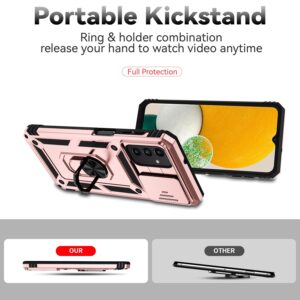 Forcell Samsung Galaxy A13 5G / 04s Sliding Camera Holder Θήκη Σκληρή - Rose Gold