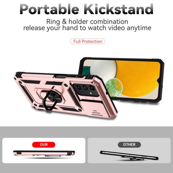 Forcell Samsung Galaxy A13 5G / 04s Sliding Camera Holder Θήκη Σκληρή - Rose Gold