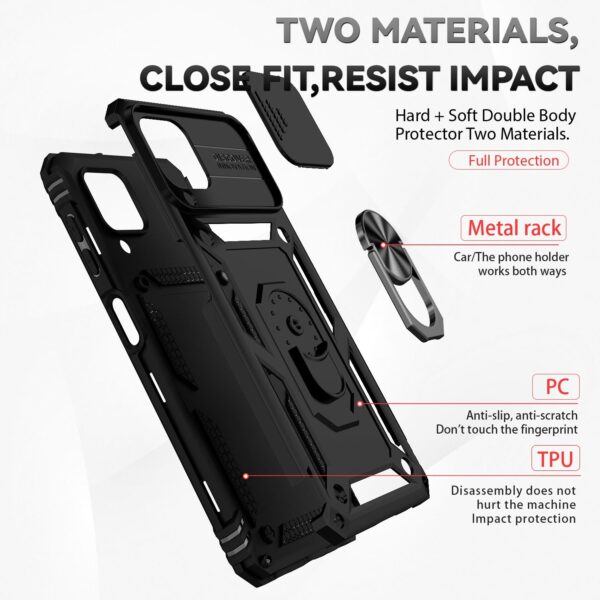 Forcell Samsung Galaxy A22 4G/ M32 4G Sliding Camshield Holder Θήκη Σκληρή - Black