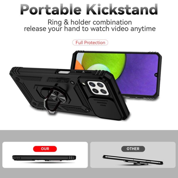 Forcell Samsung Galaxy A22 4G/ M32 4G Sliding Camshield Holder Θήκη Σκληρή - Black