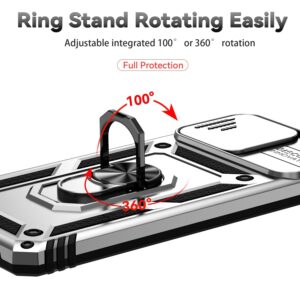 Forcell Samsung Galaxy A22 4G/ M32 4G Sliding Camshield Holder Θήκη Σκληρή - Silver