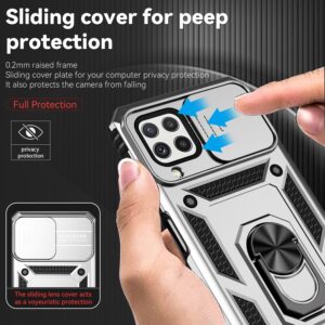 Forcell Samsung Galaxy A22 4G/ M32 4G Sliding Camshield Holder Θήκη Σκληρή - Silver