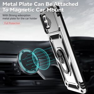 Forcell Samsung Galaxy A22 4G/ M32 4G Sliding Camshield Holder Θήκη Σκληρή - Silver