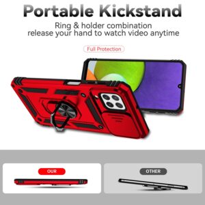 Forcell Samsung Galaxy A22 4G/ M32 4G Sliding Camshield Holder Θήκη Σκληρή - Red
