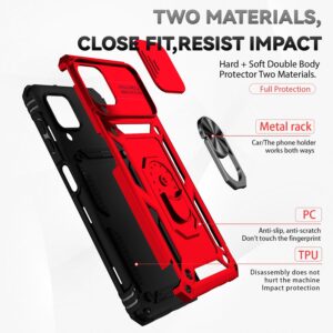 Forcell Samsung Galaxy A22 4G/ M32 4G Sliding Camshield Holder Θήκη Σκληρή - Red