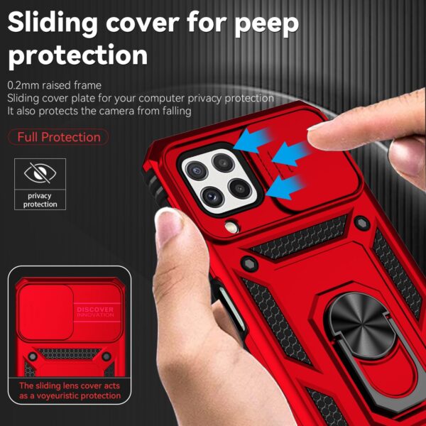 Forcell Samsung Galaxy A22 4G/ M32 4G Sliding Camshield Holder Θήκη Σκληρή - Red