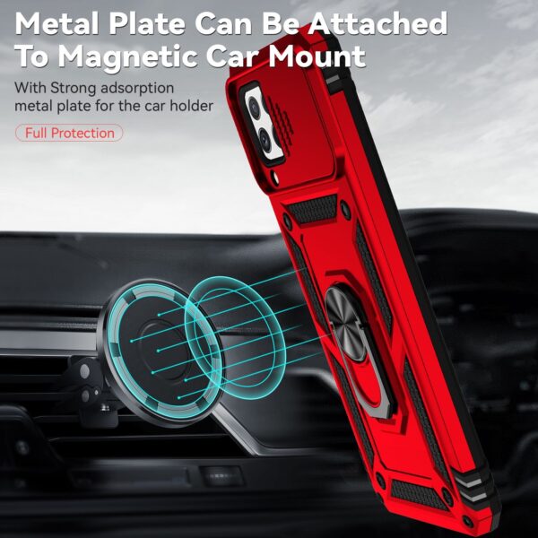 Forcell Samsung Galaxy A22 4G/ M32 4G Sliding Camshield Holder Θήκη Σκληρή - Red