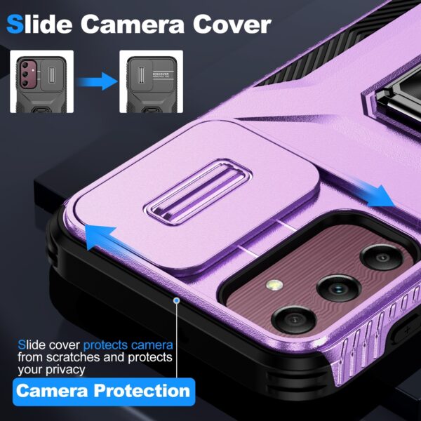 Forcell Samsung Galaxy A15 5G / A15 4G Sliding Camshield Holder Θήκη Σκληρή - Purple