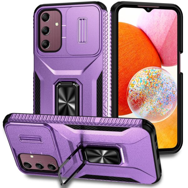 Forcell Samsung Galaxy A15 5G / A15 4G Sliding Camshield Holder Θήκη Σκληρή - Purple